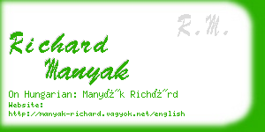 richard manyak business card